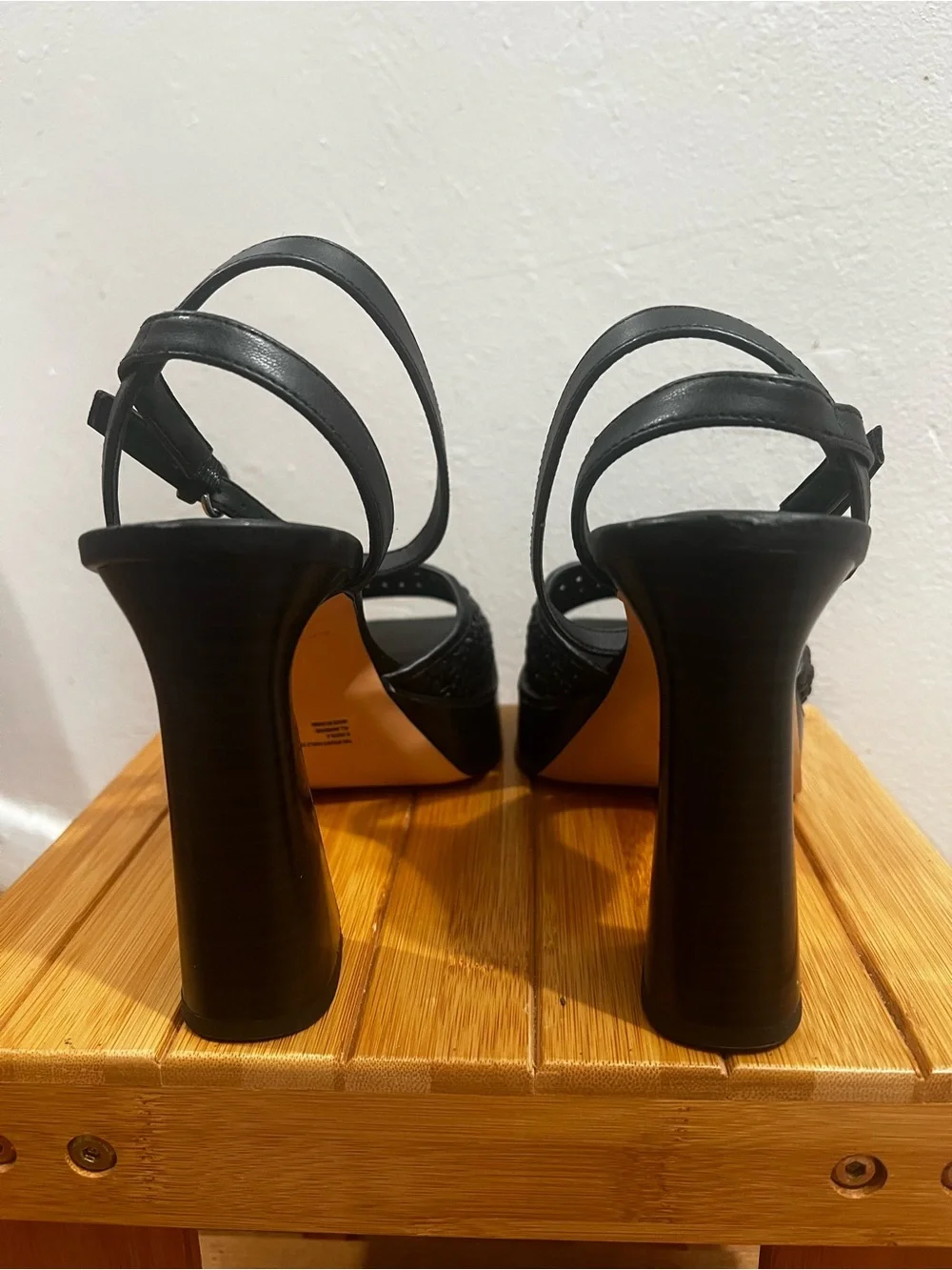 Katy Perry 9.5 Black Chunky Platform Block Heel Sandals Sandals Goth Boho Retro